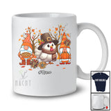 Personalized Gnomes And Chicken; Lovely Thanksgiving Fall Sunflower; Custom Name Farmer Farm T-Shirt