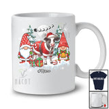 Personalized Gnomes And Santa Cow; Lovely Christmas Tree Winter; Custom Name Farmer Farm T-Shirt