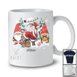Personalized Gnomes And Santa Goat; Lovely Christmas Tree Winter; Custom Name Farmer Farm T-Shirt