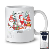 Personalized Gnomes And Santa Goose; Lovely Christmas Tree Winter; Custom Name Farmer Farm T-Shirt