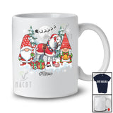 Personalized Gnomes And Santa Horse; Lovely Christmas Tree Winter; Custom Name Farmer Farm T-Shirt