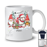 Personalized Gnomes And Santa Sheep; Lovely Christmas Tree Winter; Custom Name Farmer Farm T-Shirt
