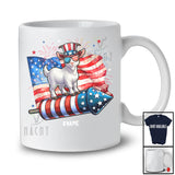 Personalized Goat Riding Firecracker American Flag; Amazing 4th Of July Custom Name Patriotic T-Shirt