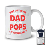 Personalized God Gifted Me Two Titles Dad Pops; Proud Father's Day Vintage; Custom Name Family T-Shirt