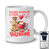 Personalized Golden Retriever And Coffee Only For Valentine; Lovely Custom Name Single; Animal T-Shirt