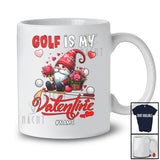 Personalized Golf Is My Valentine; Adorable Custom Name Gnome Hearts; Sport Player Team T-Shirt