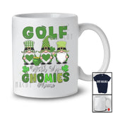Personalized Golf With My Gnomies; Lovely St. Patrick's Day Custom Name Three Green Gnomes T-Shirt