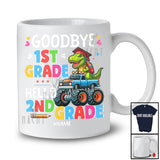Personalized Goodbye 1st Grade Hello 2nd Grade; Joyful Graduate Custom Name T-Rex Monster Truck T-Shirt
