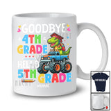 Personalized Goodbye 4th Grade Hello 5th Grade; Joyful Graduate Custom Name T-Rex Monster Truck T-Shirt