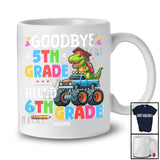 Personalized Goodbye 5th Grade Hello 6th Grade; Joyful Graduate Custom Name T-Rex Monster Truck T-Shirt