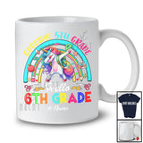 Personalized Goodbye 5th Hello 6th Grade; Lovely Last Day Of School Custom Name Unicorn; Rainbow T-Shirt
