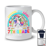 Personalized Goodbye 6th Hello 7th Grade; Lovely Last Day Of School Custom Name Unicorn; Rainbow T-Shirt