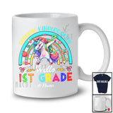 Personalized Goodbye Kindergarten Hello 1st Grade; Lovely Last Day Of School Custom Name Unicorn T-Shirt
