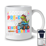 Personalized Goodbye Pre-K Hello Kindergarten; Joyful Graduate Custom Name T-Rex Monster Truck T-Shirt