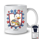 Personalized Goose Eating Taco; Amazing 4th of July Goose Bow Tie; Custom Name Patriotic T-Shirt