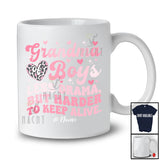 Personalized Grandma of Boys Less Drama; Lovely Mother's Day Custom Name Leopard Heart T-Shirt