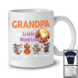 Personalized Grandpa Of Little Monsters; Creepy Halloween Family Custom Name Group T-Shirt