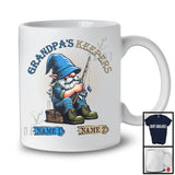 Personalized Grandpa's Keepers, Lovely Father's Day Fishing Gnome, Custom 2 Name Family T-Shirt