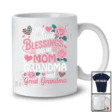Personalized Greatest Blessings Call Me Mom Great Grandma; Floral Mother's Day Custom Name Family T-Shirt
