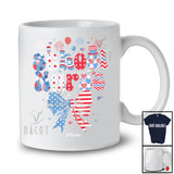 Personalized Groovy School Nurse; Lovely 4th Of July US Flag Bow Tie; Custom Name Patriotic T-Shirt