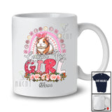 Personalized Guinea Pig Girl; Adorable Mother's Day Flowers Plaid Rainbow; Custom Name Family T-Shirt