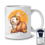 Personalized Guinea Pig Pumpkin Cosplay; Scary Halloween Moon Custom Name Guinea Pig Owner T-Shirt