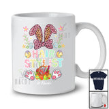 Personalized Hair Stylist; Proud Easter Flowers Leopard Bunny; Custom Name Hair Stylist Family T-Shirt