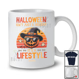 Personalized Halloween Isn't Just A Holiday A Lifestyle; Creepy Custom Name Pumpkin Vintage Retro T-Shirt