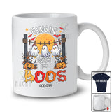 Personalized Hangin' With My Boos; Scary Halloween Three Chickens Ghosts; Custom Name Farmer T-Shirt