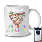 Personalized Hanging Out In 5th Grade For 100 Days; Adorable Sloth Custom Name Students T-Shirt