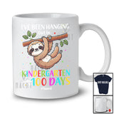 Personalized Hanging Out In Kindergarten For 100 Days; Adorable Sloth Custom Name Students T-Shirt