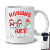 Personalized Hanging With My Art Snowmies; Amusing Christmas Snowman; Custom Name Teacher T-Shirt