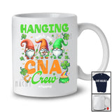 Personalized Hanging With My CNA Crew; Proud St. Patrick's Day Three Gnomes; Custom Name Nurse T-Shirt