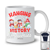 Personalized Hanging With My History Snowmies; Amusing Christmas Snowman; Custom Name Teacher T-Shirt