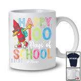 Personalized Happy 100 Days Of School; Joyful Custom Name Students Teacher; Dabbing Crayon T-Shirt