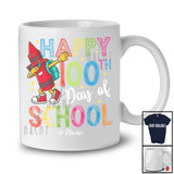 Personalized Happy 100th Day Of School; Joyful Custom Name Students Teacher; Dabbing Crayon T-Shirt