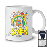 Personalized Happy 100th Day of School; Adorable Pencil Rainbow; Custom Name Teacher Student T-Shirt