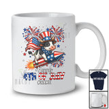 Personalized Happy 4th Of July; Amusing Custom Name Cow Riding Firecracker; Patriotic Farmer T-Shirt