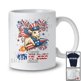 Personalized Happy 4th Of July; Amusing Custom Name Goat Riding Firecracker; Patriotic Farmer T-Shirt