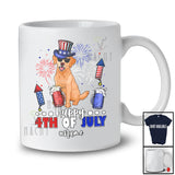 Personalized Happy 4th Of July; Joyful Custom Name Labrador Retriever Drinking Beer; Patriotic T-Shirt