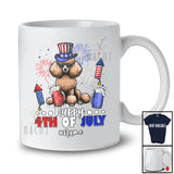 Personalized Happy 4th Of July; Joyful Custom Name Poodle Uncle Sam Drinking Beer; Patriotic T-Shirt