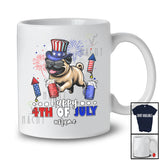 Personalized Happy 4th Of July; Joyful Custom Name Pug Uncle Sam Drinking Beer; Patriotic T-Shirt