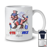 Personalized Happy 4th Of July; Joyful Custom Name T-Rex Dinosaur Drunker Drinking Beer T-Shirt