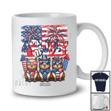 Personalized Happy 4th Of July; Lovely Custom Name Capybara Sunglasses US Flag; Patriotic T-Shirt
