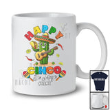 Personalized Happy Cinco De Mayo; Amusing Custom Name Mexican Sombrero Cactus With Taco T-Shirt