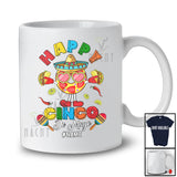 Personalized Happy Cinco De Mayo; Amusing Custom Name Mexican Sombrero Donut With Taco T-Shirt