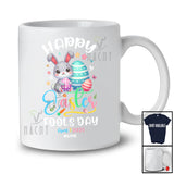 Personalized Happy Easter Fools Day April 1 2025; Lovely Custom Name Bunny With Eggs Hunt T-Shirt