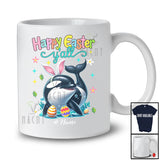 Personalized Happy Easter Y'all; Adorable Custom Name Bunny Orca Hunting Eggs; Sea Animal T-Shirt