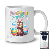 Personalized Happy Easter Y'all; Adorable Custom Name Bunny Otter Hunting Eggs; Sea Animal T-Shirt