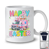 Personalized Happy Easter; Adorable Bunny Driving Ambulance; Custom Name Driver Egg Hunting T-Shirt